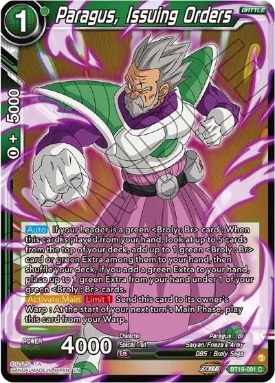 Paragus, Issuing Orders