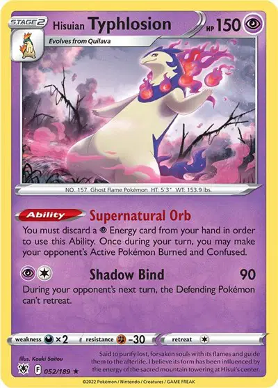 Auction card for Hisuian Typhlosion