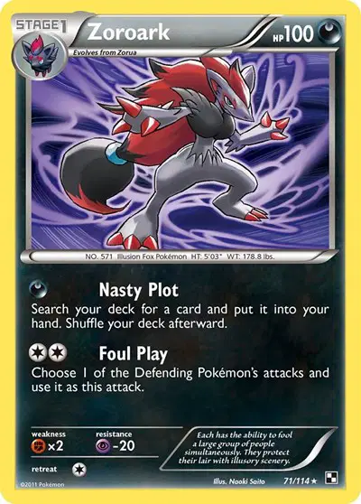 Auction card for Zoroark