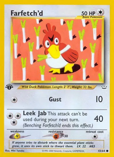 Auction card for Farfetch'd