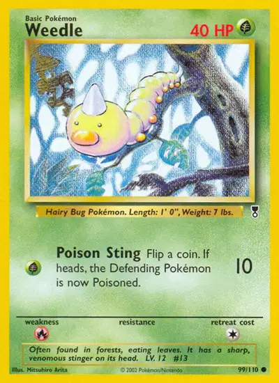 Auction card for Weedle