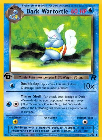 Auction card for Dark Wartortle