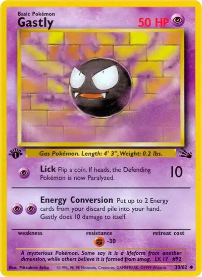 Auction card for Gastly