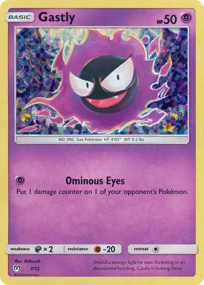 Auction card for Gastly