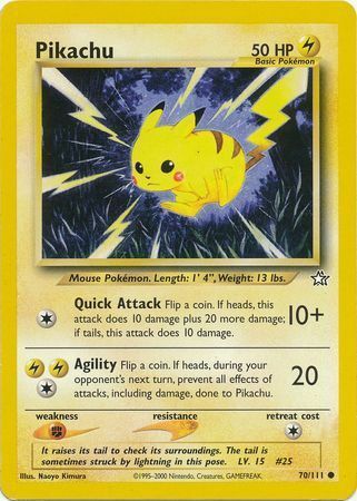 Auction card for Pikachu