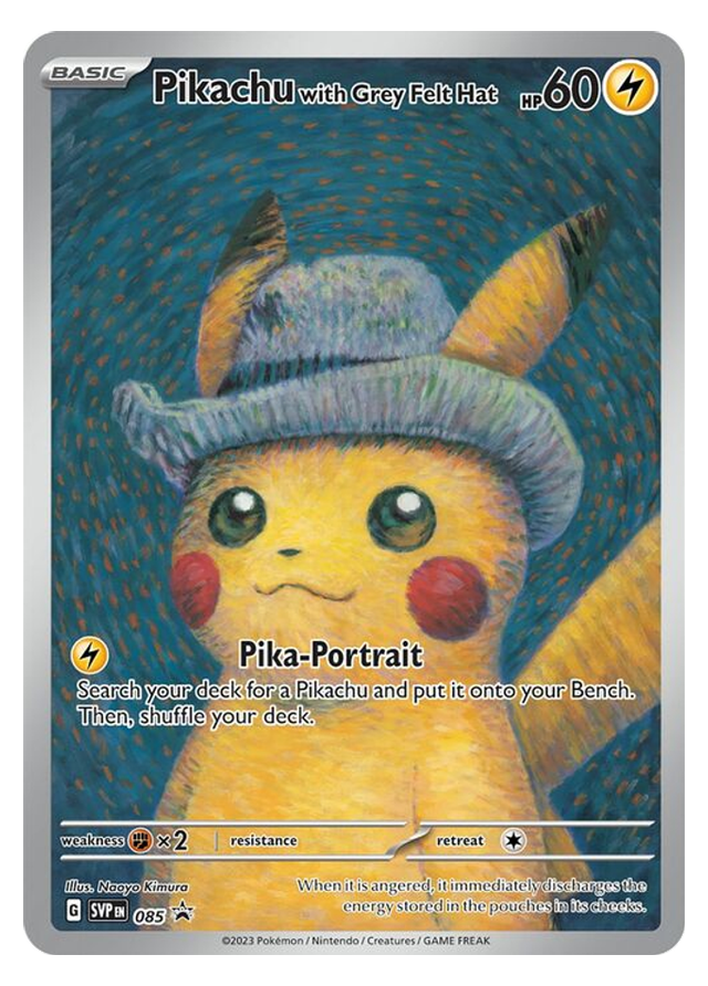 Auction card for Pikachu with Grey Felt Hat