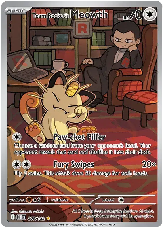 Auction card for Team Rocket's Meowth