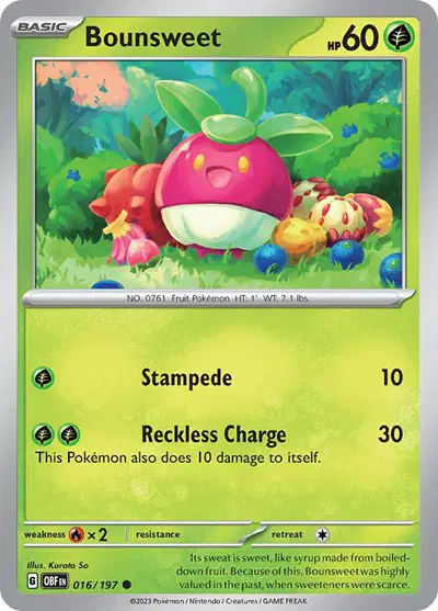 Auction card for Bounsweet