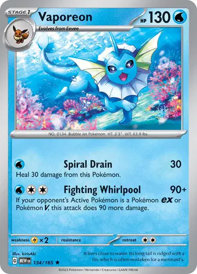 Auction card for Vaporeon