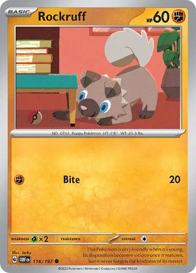 Auction card for Rockruff